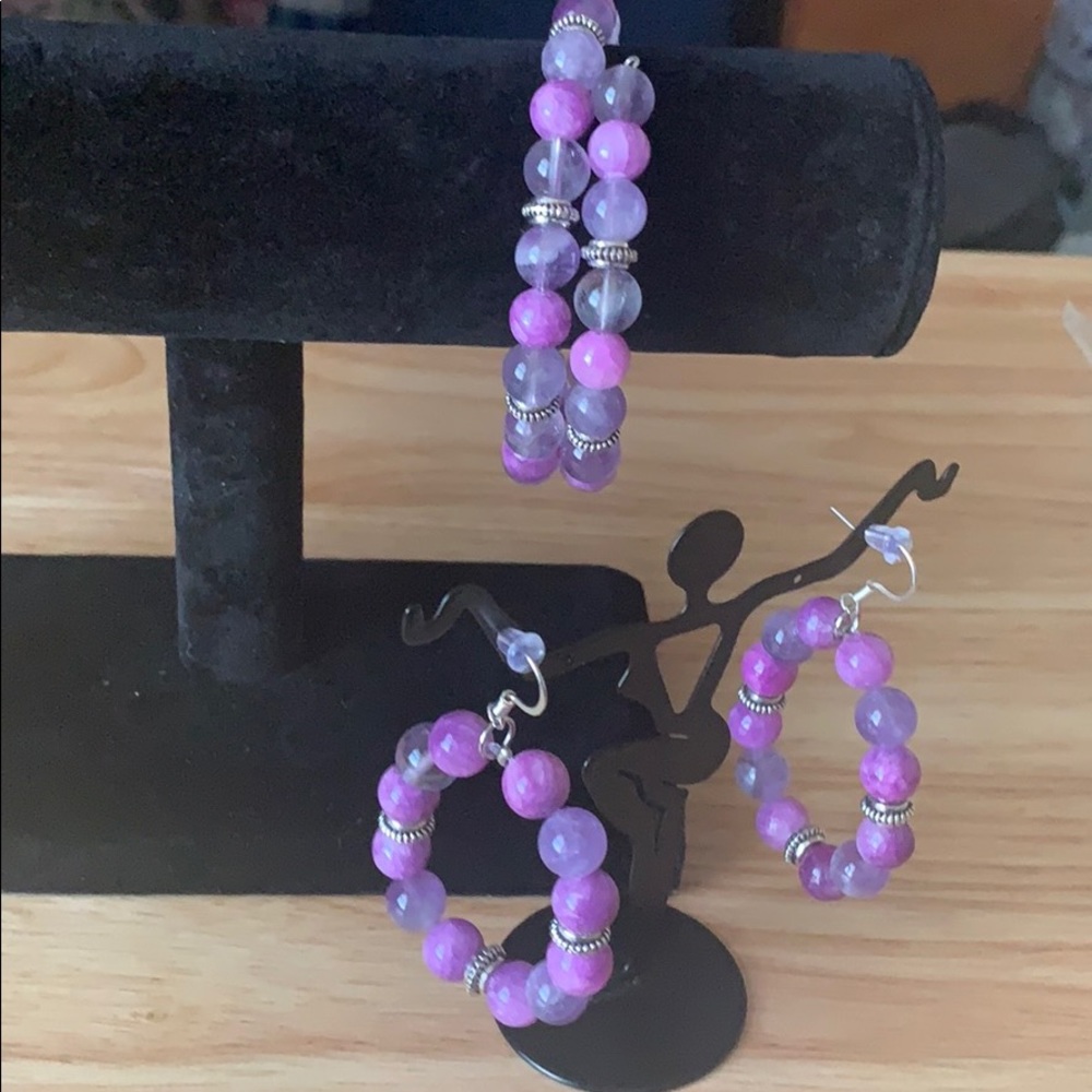 New Handmade Wraparound bracelet and earrings. Set